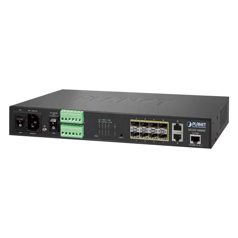 Switch Gestionable PLANET™ de 8 Puertos SFP + 2 10/100/1000T - L2//PLANET™ 8-Port SFP + 2-Port 10/100/1000T Managed Metro Ethernet Switch - L2