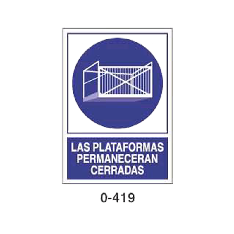 Placa de Obligación Tipo 1 (Lámina - Clase A)//Mandatory Signboard Type 1 (Plastic Sheet - Class A)