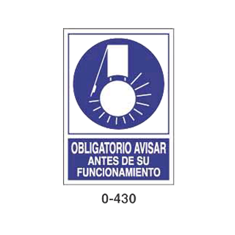 Placa de Obligación Tipo 1 (Placa - Clase B)//Mandatory Signboard Type 1 (Plastic Sheet - Class B)