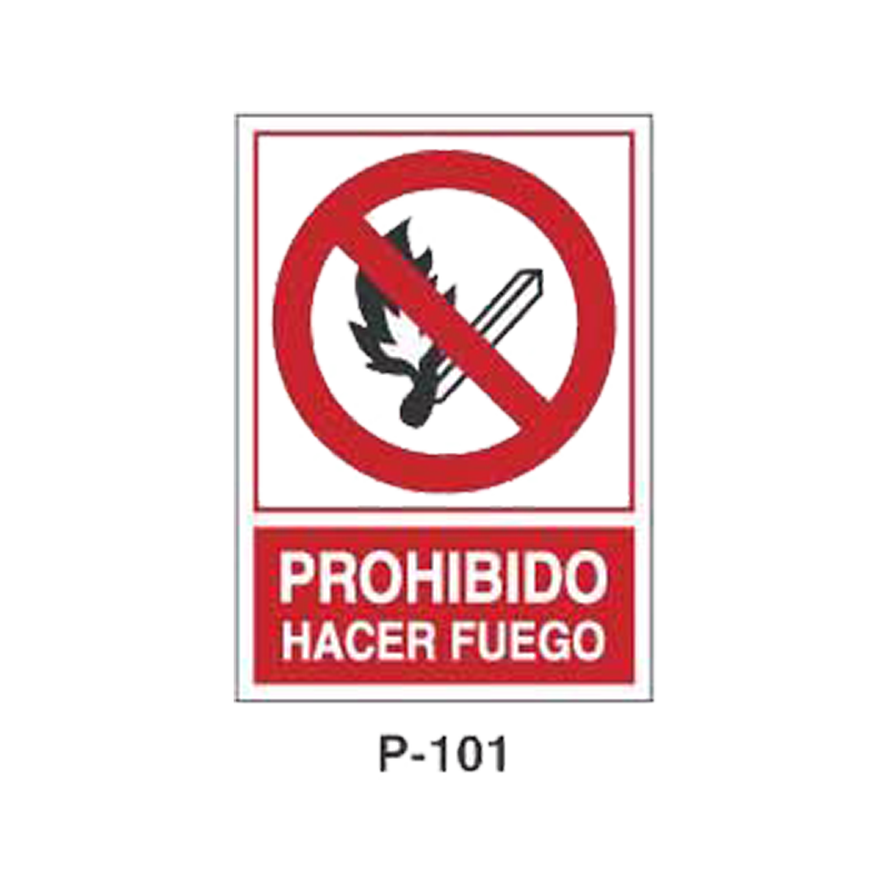 Placa de Prohibición y PCI Tipo 1 (Placa - Clase B)//Prohibition and Fire Signboard Type 1 (Plastic Sheet - Class B)