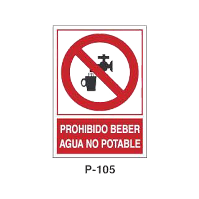 Placa de Prohibición y PCI Tipo 1 (Lámina - Clase A)//Prohibition and Fire Signboard Type 1 (Plastic Sheet - Class A)