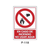 Placa de Prohibición y PCI Tipo 1 (Lámina - Clase A)//Prohibition and Fire Signboard Type 1 (Plastic Sheet - Class A)
