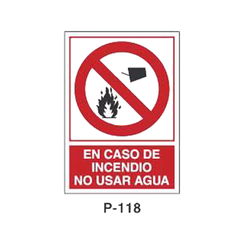 Placa de Prohibición y PCI Tipo 1 (Placa - Clase B)//Prohibition and Fire Signboard Type 1 (Plastic Sheet - Class B)