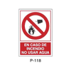 Placa de Prohibición y PCI Tipo 1 (Placa - Clase B)//Prohibition and Fire Signboard Type 1 (Plastic Sheet - Class B)