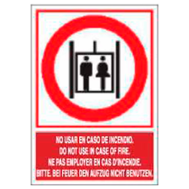 Placa de Prohibición y PCI Tipo 1 (Lámina - Clase A)//Prohibition and Fire Signboard Type 1 (Plastic Sheet - Class A)