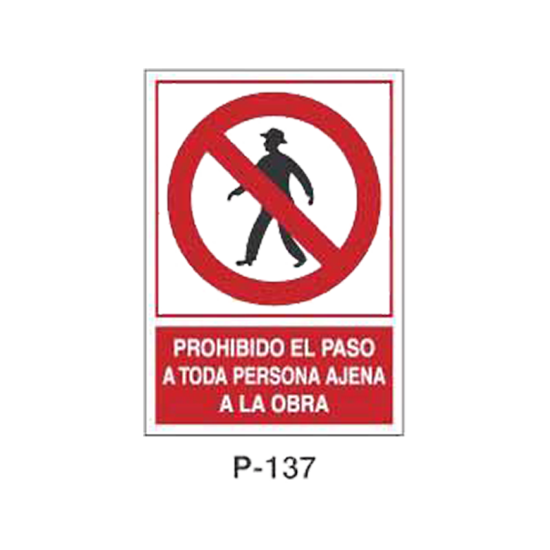 Placa de Prohibición y PCI Tipo 2 (Lámina - Clase A)//Prohibition and Fire Signboard Type 2 (Plastic Sheet - Class A)