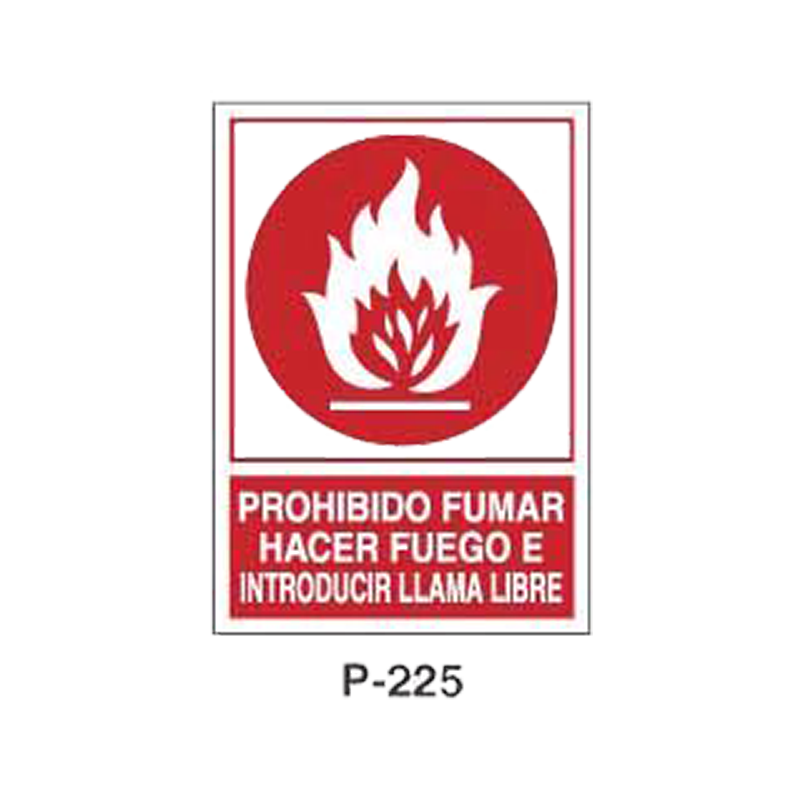 Placa de Prohibición y PCI Tipo 4 (Lámina - Clase A)//Prohibition and Fire Signboard Type 4 (Plastic Sheet - Class A)