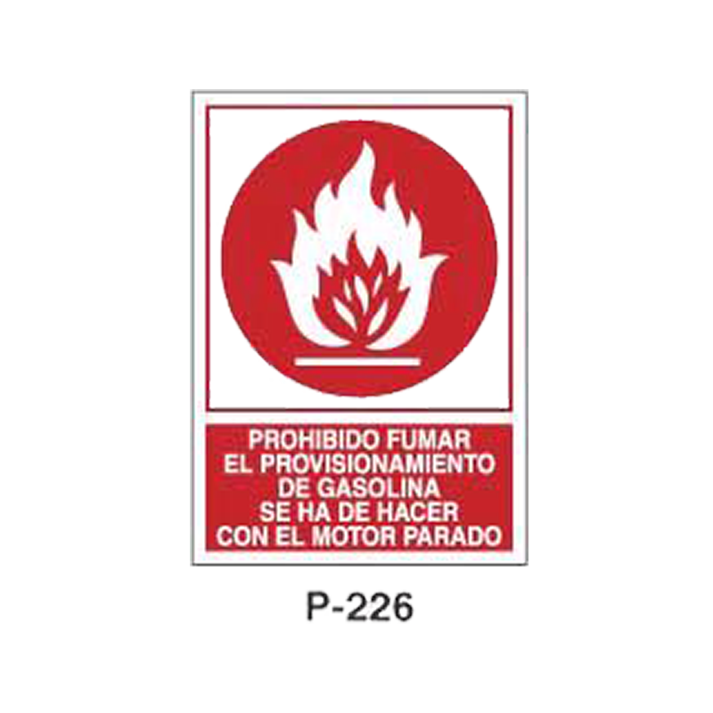 Placa de Prohibición y PCI Tipo 4 (Placa - Clase B)//Prohibition and Fire Signboard Type 4 (Plastic Sheet - Class B)