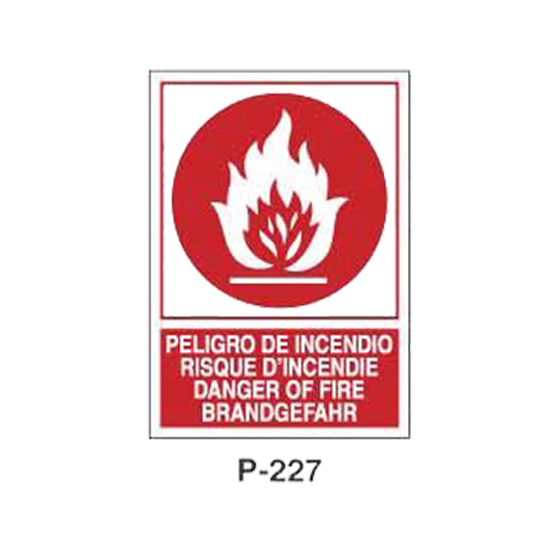Placa de Prohibición y PCI Tipo 4 (Lámina - Clase A)//Prohibition and Fire Signboard Type 4 (Plastic Sheet - Class A)