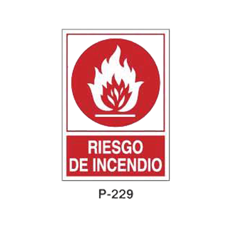 Placa de Prohibición y PCI Tipo 4 (Lámina - Clase A)//Prohibition and Fire Signboard Type 4 (Plastic Sheet - Class A)