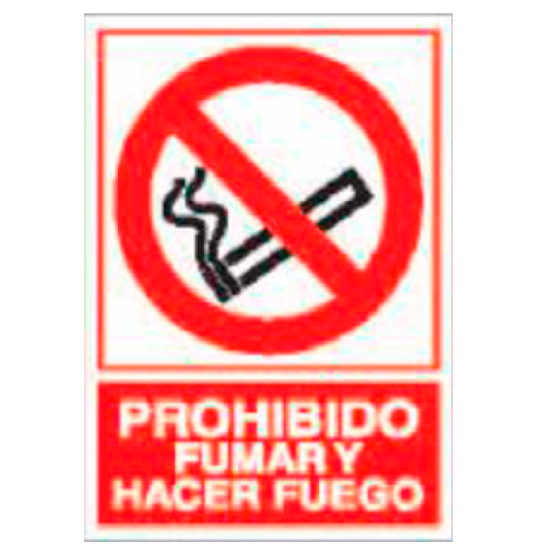 Placa de Prohibición y PCI Tipo 6 (Placa - Clase B)//Prohibition and Fire Signboard Type 6 (Plastic Sheet - Class B)