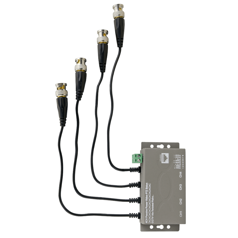 Balun HD Pasivo PULSAR® (Datos y Alimentación) de 4 Canales//PULSAR® Passive Video HD and Power Transmitter (4 Channels)