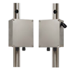 Pareja de Postes de Acero para Barrera de Microondas//Pair of Steel Posts for Microwave Barrier