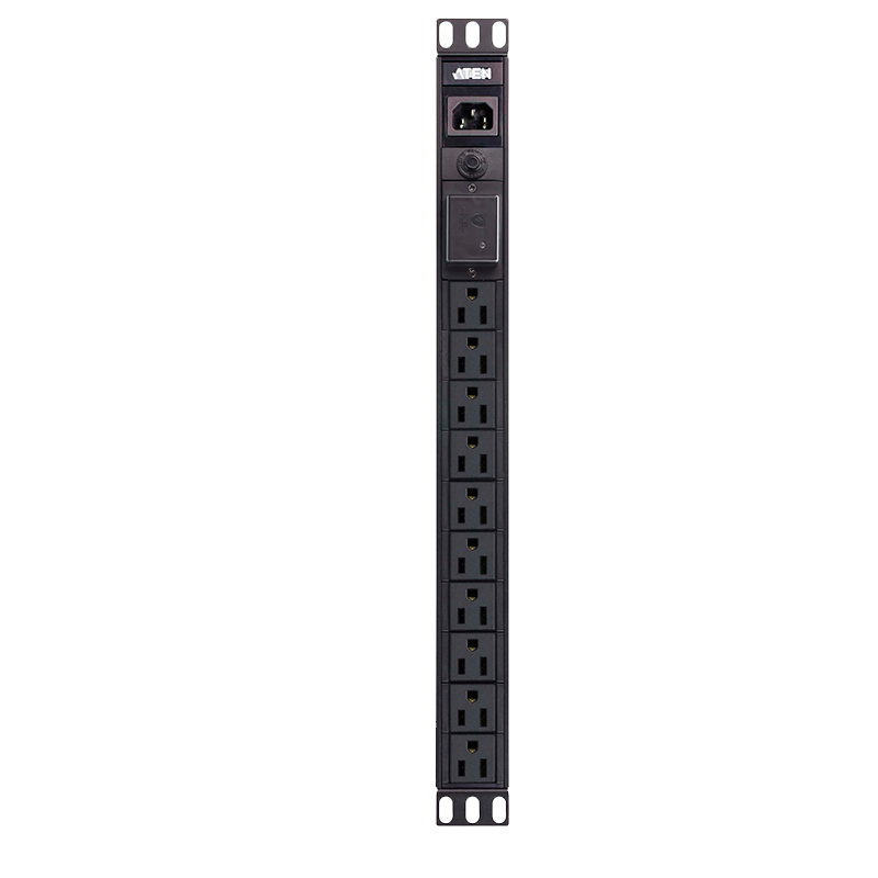 PDU Básica ATEN™ 1U 10A de 10 Puertos con Protección Contra Sobretensión//ATEN™ 1U 10A 10Port Basic PDU - With Surge Protection