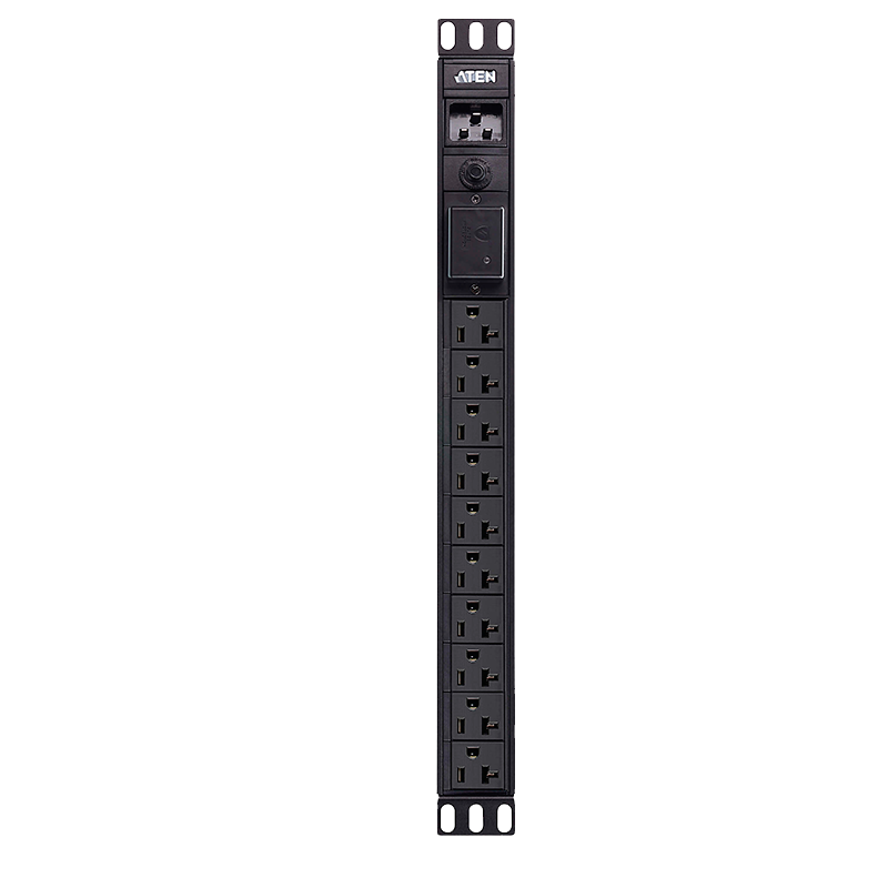 PDU Básica ATEN™ 1U 16A de 10 Puertos con Protección Contra Sobretensión//ATEN™ 1U 16A 10Port Basic PDU - With Surge Protection