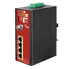 Conversor/Switch Industrial UTC™ IFS® de 4 Puertos PoE+ Ethernet a 1 Puerto Coaxial - 240W//UTC™ IFS® PoE+ 4-Port Ethernet to Coax Industrial Media Converter - 240W