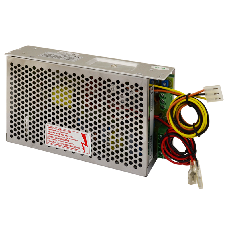 Fuente PULSAR® con Respaldo en Caja de Rejilla 54VDC/2.8Amp con Conectores Cableados//54VDC / 2.8Amp Grid Box Backed PULSAR® Power Supply with Hardwired Connectors