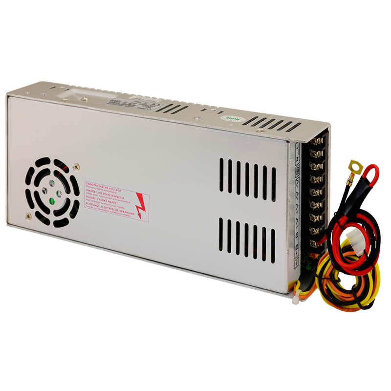 Fuente PULSAR® con Respaldo en Caja de Rejilla 27.6VDC/10Amp con Conectores Cableados//27.6VDC / 10Amp Grid Box Backed PULSAR® Power Supply with Hardwired Connectors