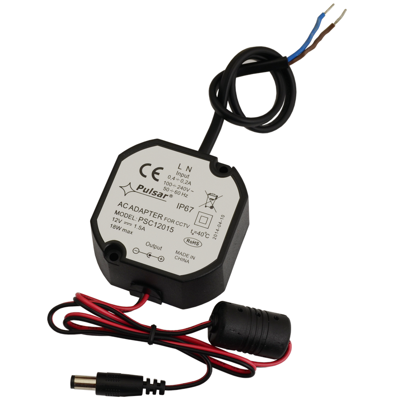 Fuente de Alimentación IP67 PULSAR® de 12VDC/1.5Amp (62 mm)//PULSAR® IP67 12V/1.5A/62MM Power Adapter