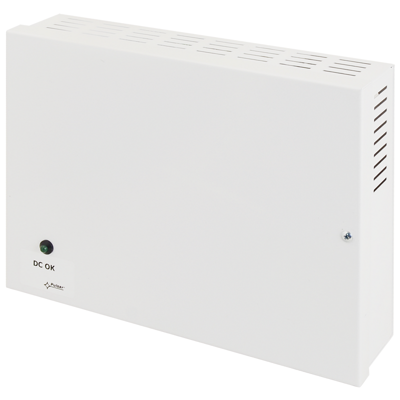 Fuente con Fusibles PULSAR® de 12VDC/5Amp (5 Salidas de 1Amp/TOPIC) en Caja Metálica//PULSAR® PSU with Fuses 12V / 5A / 5x1A / TOPIC in Metal Enclosure