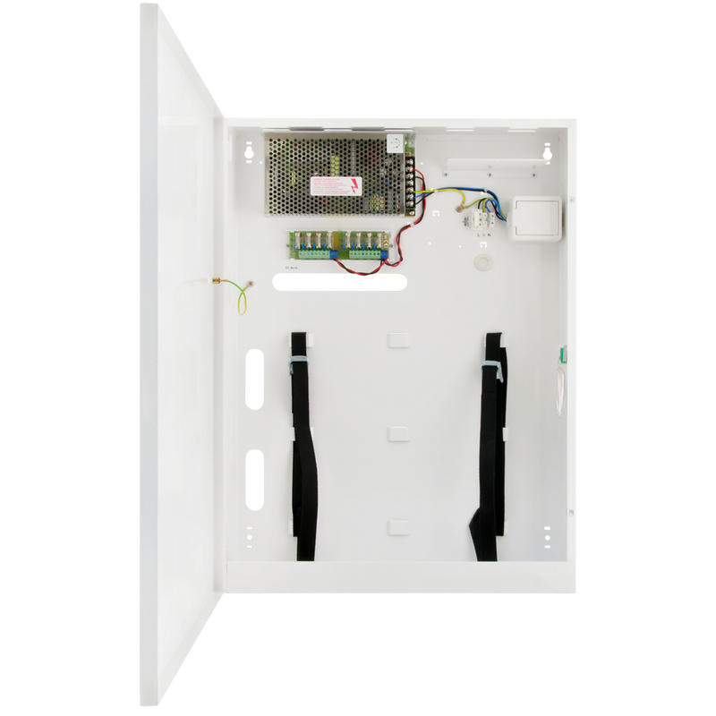 Fuente en Caja Metálica PULSAR® de 12VDC/8Amp (8 Salidas de 1A/TOPIC) con Espacio para DVR//PULSAR® 12V / 8A / 8x1A / TOPIC PSU with Space for DVR in Metal Enclosure