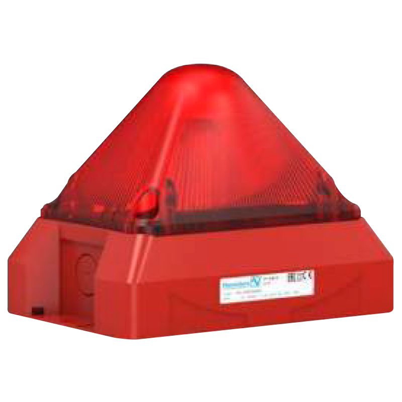 Flash Piramidal PFANNENBERG™ con Lente Roja EN54/23//PFANNENBERG™ EN54/23 Pyramid Flash with Red Lens