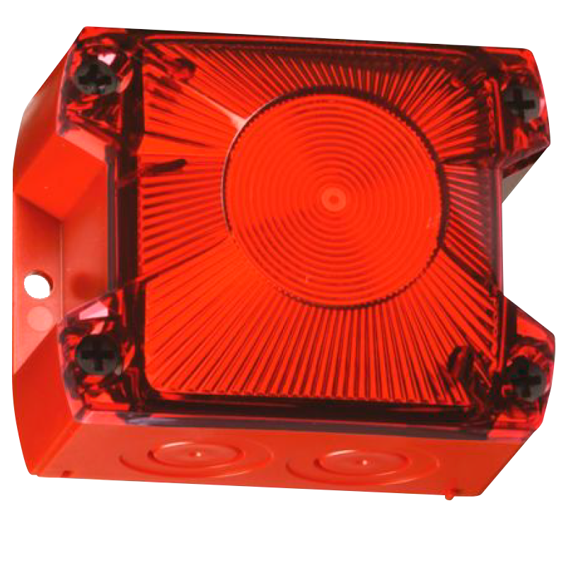 Flash Cúbico PFANNENBERG™ con Lente Roja EN54/23//PFANNENBERG™ EN54/23 Cubic Flash with Red Lens