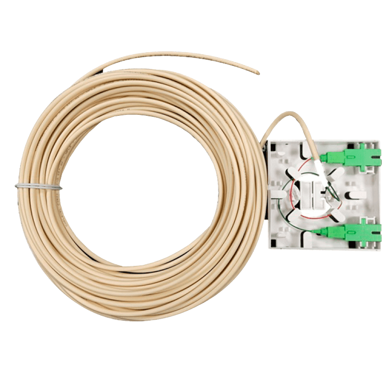 Roseta de 2 SC/APC con Acometida de 2 Fibras - 10 m//Rosette of 2 SC/APC with Connection of 2 Fibers - 10 m