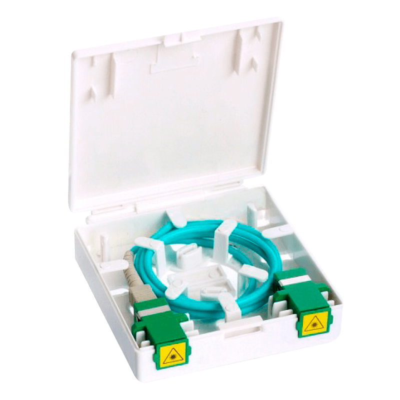 Roseta de 2 SC con Cassette (con Pigtail + 2 Adaptadores)//Rosette of 2 SC with Casset (with Pigtail + 2 Adapters)