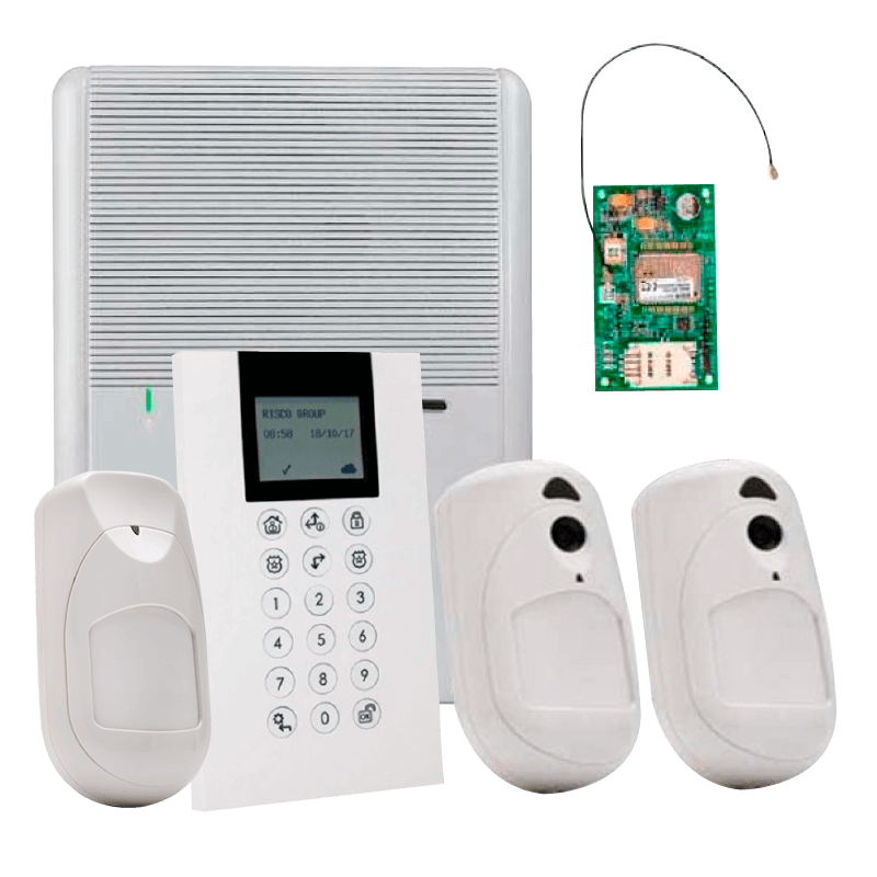 Kit Virtual RISCO™ Agility™ 4 con 1 PIR + 2 PIRCAM + GSM + Teclado PANDA - G2//RISCO™ Agility™ 4 Virtual Kit with 1 PIR + 2 PIRCAM + GSM + PANDA Keypad - G2