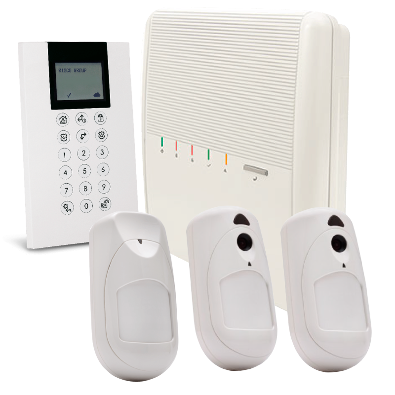 Kit Virtual RISCO™ Agility™ 4 con 1 PIR + 2 PIRCAM + GSM 3G + Teclado PANDA - G2//RISCO™ Agility™ 4 Virtual Kit with 1 PIR + 2 PIRCAM + 3G GSM + PANDA Keypad - G2