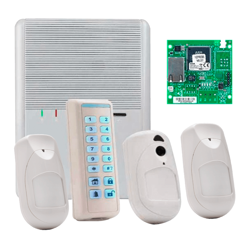 Kit Virtual RISCO™ Agility™ 4 con 3 PIR + GSM + RTC + Teclado LED - G2//RISCO™ Agility™ 4 Virtual Kit with 3 PIR + GSM + PSTN + LED Keypad - G2