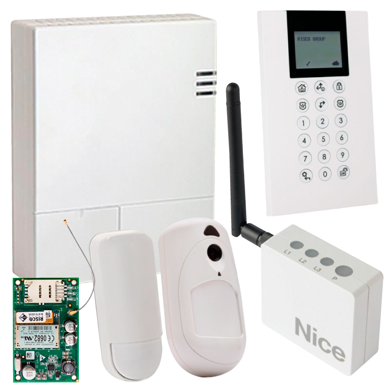 Kit Virtual RISCO™ WiComm™ con 1 PIR + 1 PIRCAM + GSM 2G + WiFi + Teclado - G2//RISCO™ WiComm™ Kit Virtual with 1 PIR + 1 PIRCAM + GSM 2G + WiFi + Keypad - G2