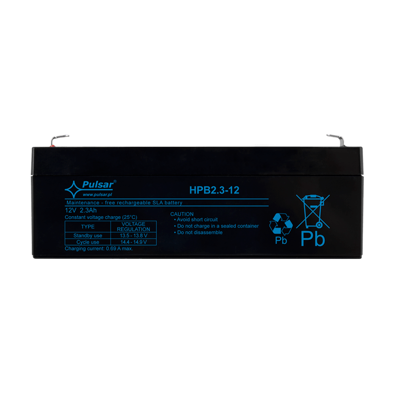 Batería PULSAR® Serie SCB 12VDC 2.3 Ah (Duración 3-5 Años)//PULSAR® SCB Serie 12 VDC/2.3Ah Battery (3-5 Years Lifespan)