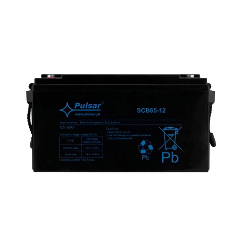 Batería PULSAR® Serie SCB 12VDC 65 Ah (Duración 3-5 Años)//PULSAR® SCB Serie 12 VDC/65Ah Battery (3-5 Years Lifespan)