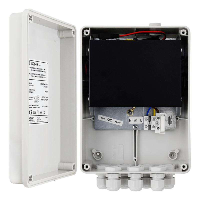 Switch Gigabit PULSAR® de 4 Puertos (+2 Uplink) PoE+ para 4 Cámaras IP - 30W (en Caja Estanca)//PULSAR® 4-Port (+2 Uplink) PoE+ Gigabit Switch for 4 IP Cameras - 30W (In Hermetic Enclosure)