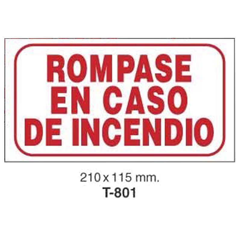 Cartel Adhesivo de Seguridad para Indicaciones de Evacuación y PCI//Adhesive Safety Signboard with Evacuation Instructions and Fire Protection