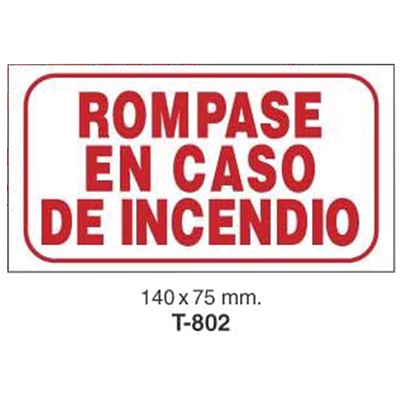 Cartel Adhesivo de Seguridad para Indicaciones de Evacuación y PCI//Adhesive Safety Signboard with Evacuation Instructions and Fire Protection