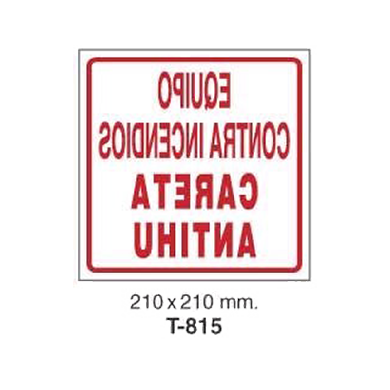 Cartel Adhesivo de Seguridad para Indicaciones de Evacuación y PCI//Adhesive Safety Signboard for Evacuation Instructions and Fire Protection