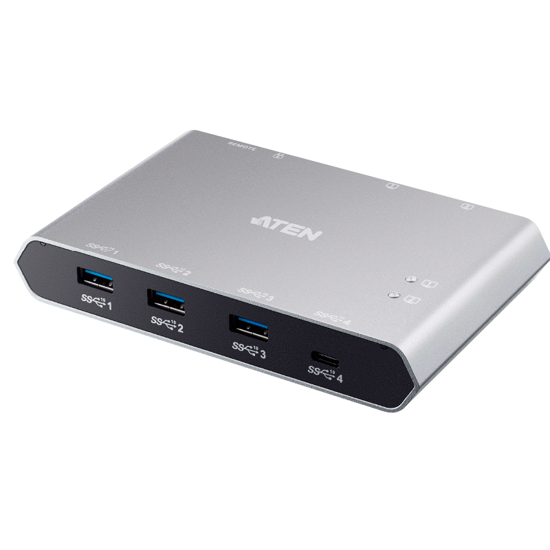Switch de Periféricos USB-C Gen2 ATEN™ de 2 puertos con power pass-through//ATEN™ 2-Port USB-C Gen 2 Sharing Switch with Power Pass-through