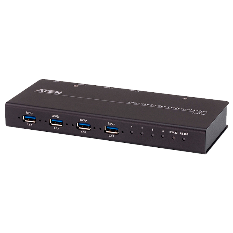 Switch de Periféricos Formato Industrial USB 3.2 Gen1 ATEN™ de 4 x 4 puertos//ATEN™ 4 x 4 USB 3.2 Gen 1 Industrial Hub Switch