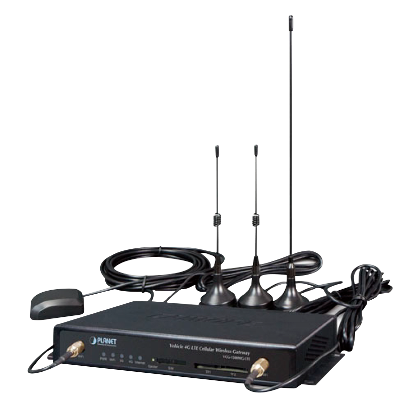 Puerta de Enlace Inalámbrica 4G LTE PLANET™ para Vehículos con 5 x 10/100TX (1 Slot para Tarjeta SIM, 802.11n, GPS, -25 ~ 65º C)//PLANET™ Vehicle 4G LTE Cellular Wireless Gateway with 5-Port 10/100TX (1-SIM Card Slot, 802.11n, GPS, -25~65 degrees C)