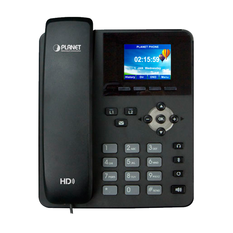 Teléfono IP PoE PLANET™ VIP-1120PT en Color de Alta Definición//PLANET™ VIP-1120PT High Definition Color PoE IP Phone