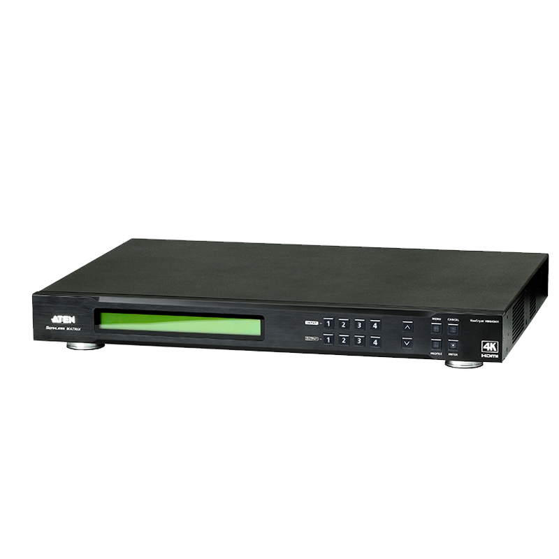 Matriz de Conmutación HDMI 4K ATEN™ 4 x 4 con escalador, compatible con videowall//ATEN™ 4x4 4K HDMI Matrix Switch with Scaler