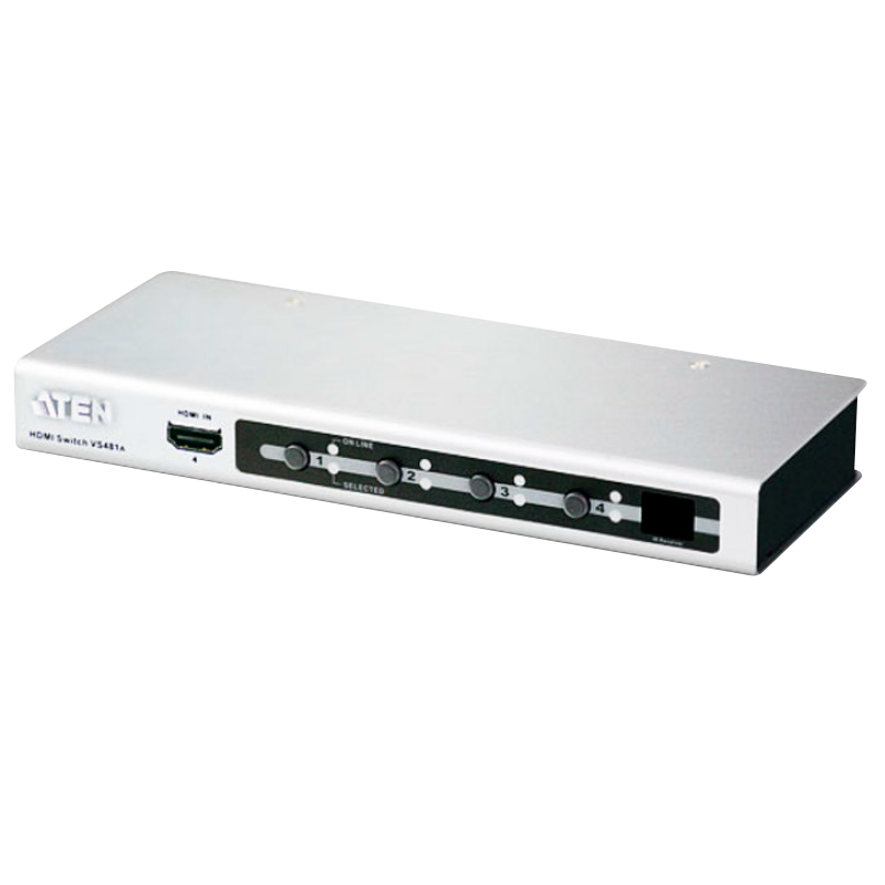Switch HDMI ATEN™ de 4 puertos con mando a distancia por infrarrojos//ATEN™ 4-Port HDMI Switch