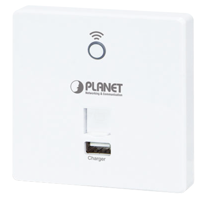 Punto de Acceso Inalámbrico en Pared PLANET™ con Cargador USB (300Mbps 802.11n) - (Tipo UE, 802.3af / at)//PLANET™ In-Wall Wireless Access Point w/ USB Charger (300Mbps 802.11n) - (EU Type, 802.3af/at)