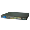 Switch Gestionable AP Inalámbrico PLANET™ con 24 puertos 802.3at PoE+ 4 x 10G SFP++ Pantalla Táctil LCD y Alimentación Redundante de 48 VCC - Capa 2 (400 W)//PLANET™ Wireless AP Managed Switch with 24-Port 802.3at PoE + 4-Port 10G SFP+ + LCD Touch Screen and 48VDC Redundant Power - L2 (400W)