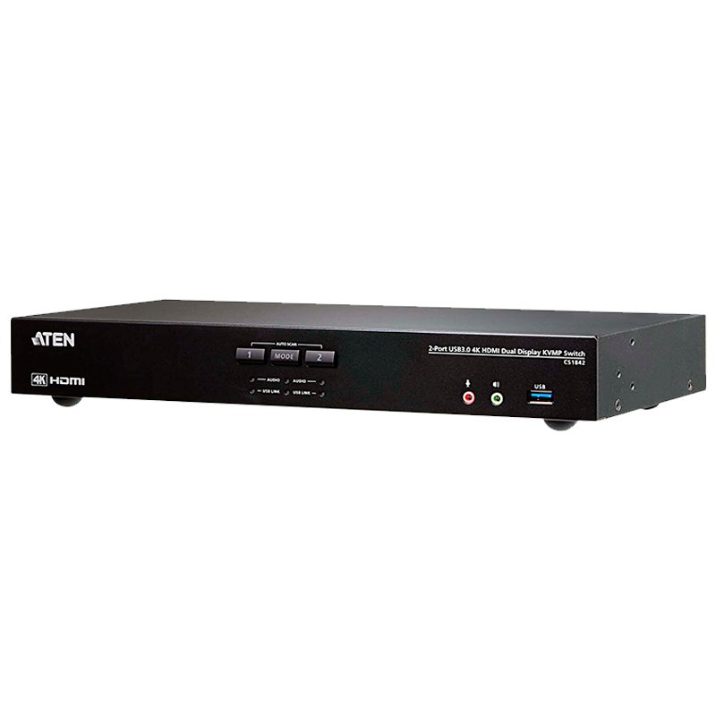 Switch KVMP™ ATEN™ USB 3.0 4K HDMI para Dos Pantallas de 2 Puertos//2-Port USB 3.0 4K HDMI Dual Display KVMP™ ATEN™ Switch