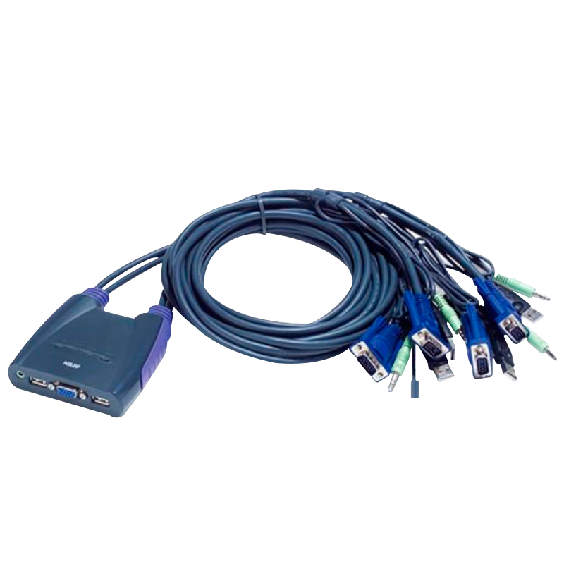 Conmutador KVM ATEN™ con Cable VGA/Audio USB de 4 Puertos (0,9 m y 1,2 m)//4-Port USB VGA/Audio Cable KVM ATEN™ Switch (0.9m, 1.2m)