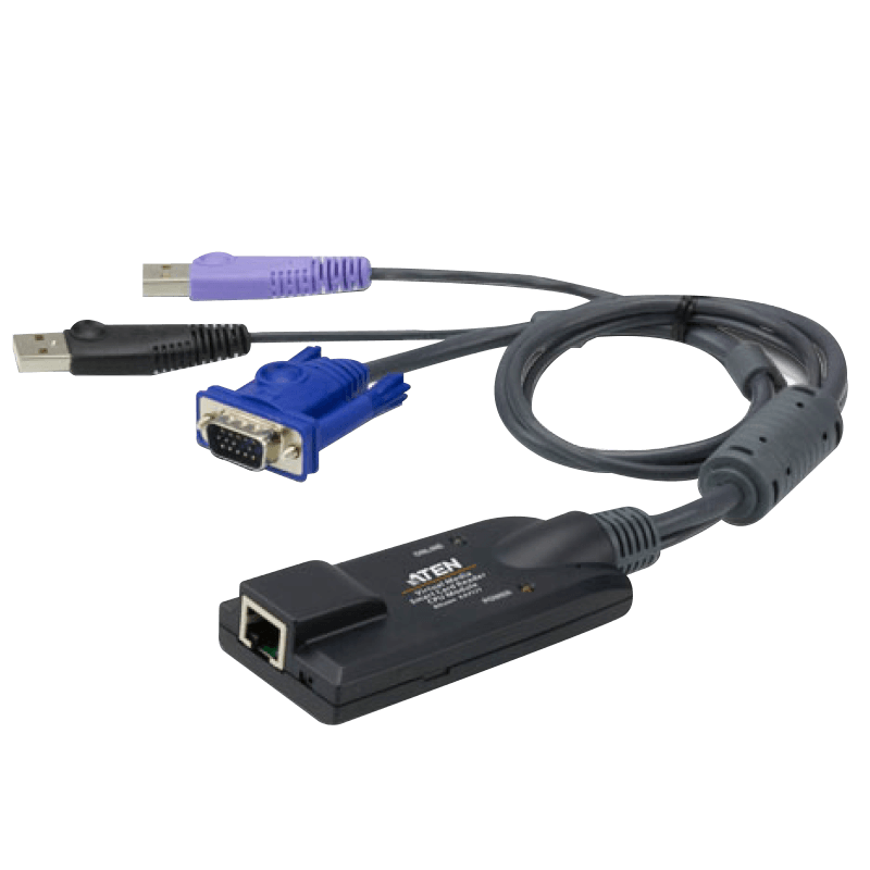 Adaptador KVM Multimedia Virtual VGA USB con Compatibilidad para Tarjetas Inteligentes ATEN™ KA7177//ATEN™ KA7177 USB VGA Virtual Media KVM Adapter with Smart Card Support